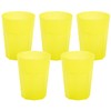ENGELLAND - 5 x Plastic Cups Yellow Frosted 400ml Calibration