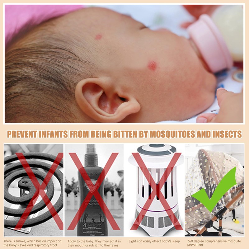 BQSAZHYJ Mosquito Net for Baby Pram, Daisy Print Stroller Netting