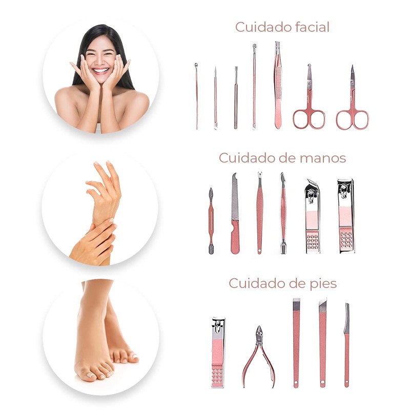 Raganet, Set De Manicure y Pedicure, Cortaúñas, Para Pies y