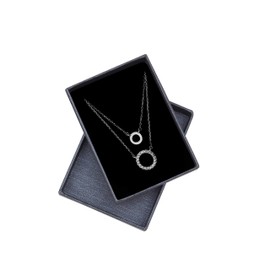 Sofia Milani - Women's Necklace 925 Silver with Zirconia Stones - Circle Ring Pendant - 50329, Sterling Silver, Cubic Zirconia