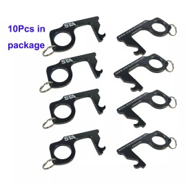STARAUDIO 8-Pack No Touch Tool Handheld Brass EDC Keychain Closer Contactless Door Opener