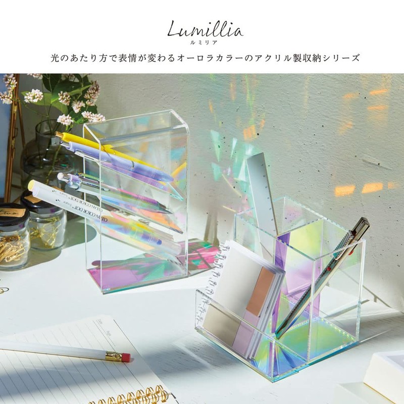 King Jim Desk Organizer Lumilia Acrylic Storage Pen & Smartphone