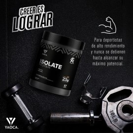 Proteína Isolate I Yaoca I 500 g I 17 Servicios I 23 g de Proteina Por Servicio I Sabor Chocolate I Con Creatina y Magnesio I Sin Azúcar