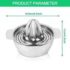 Lemon squeezer stainless steel, lemon squeezer hand press, diameter 13.8 cm, dishwasher safe, professional quality, rust-proof juicer for limes, grapefruit and oranges.