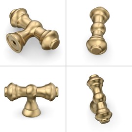 Coinkoly 10 Pack Champagne Bronze Cabinet Knobs Single Hole T Bar Cabinet Handles Drawer Knobs Cupboard Knobs Wardrobes Knobs UK0001
