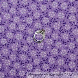 Unbranded BonEful Fabric FQ Cotton Quilt Purple Light Pastel Calico Flower Leaf Dot Girl S