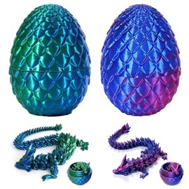 APRRMLIZW 3D Printed Dragon in the Egg, Pack of 2, Full Movable Dragon Mysterious Dragon Toy, Movable Fidget Dragon Eggs, Full Articulated Crystal Dragon for Home Desk Decor Ornament