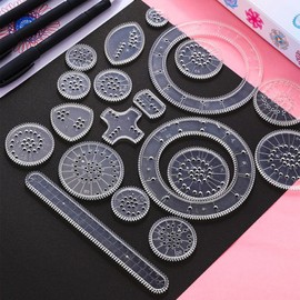 LKTFATD 22Pcs Spirograph Drawing Set Geometric Spiral Stationery Tool Drawing Painting Graphics Stencils for Kids