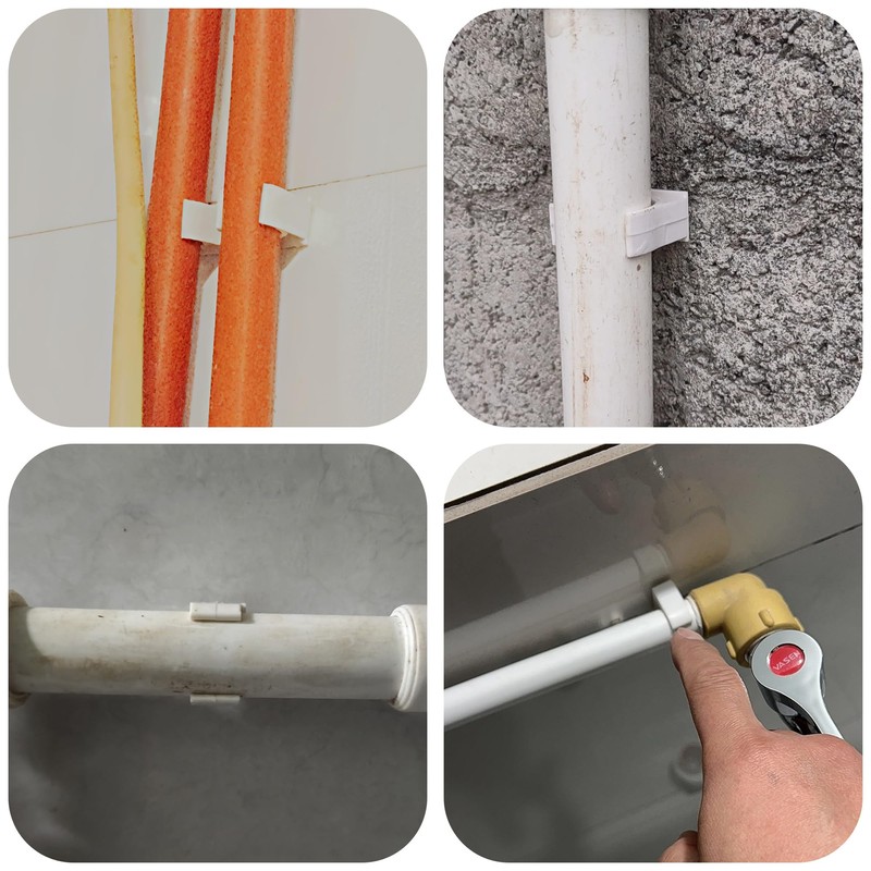 36-Pack Plastic Pipe Clamps – White Single Pipe Clips (16mm)