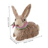 BIUDECO Easter Bunny Decor Straw Rabbit Ornament Handmade Bunny Straw