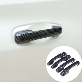 Sauicemy Exterior Door Handle Cover Trim for Toyota Land Cruiser Prado FJ150 150 2010 2011 2012 2013 2014 2015 2016 2017 2018 2019 (There are two holes with smart sensor, carbon fiber)