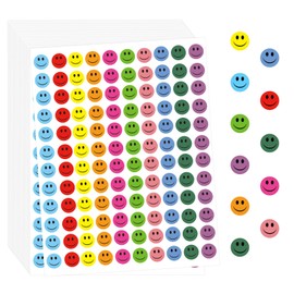 6000 Pcs Smiley Face Stickers, 50 Sheets Small Happy Face Sticker 10 Colors Mini Face Sticker Round Colorful Reward Stickers for Kids Classroom Behavior Chart Decals for Students Teachers Supplies