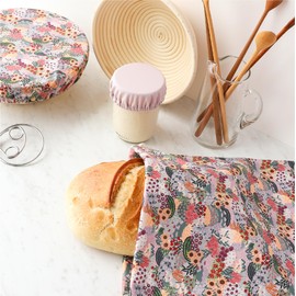 Esembly Sourdough Proofing Kit, Bread Storage Bag, Bread Proof Bowl Cover and Starter Cover - Reusable, Made with 100% TPU Washable Material - 3-Piece Set - Botanic Garden