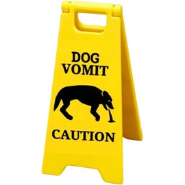 Cat Vomit Sign,Dog Vomit Sign Cat Vomit Caution Sign,Funny Vomit Warning Sign Cat Vomit Warning Sign Decoration Yard Warning Sign, Funny Gag Gift for Cat Lovers (Hunde)