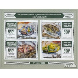 Prophila Collection Togo 7252-7255 Small Sheet (Complete Edition) Mint NH MNH 2016 Tank (Stamps for Collectors) Military / Knights
