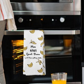 Mcehtle Banana Nana Gifts Kitchen Towels, Grandma Gifts from Grandchildren Grandkids Hand Towel, Grandmother Gift, Nana Gifts for Grandma Decorative Tea Towel Dish Towels 16x24 Inch