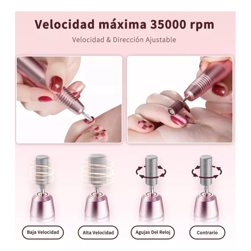 Achoice Pulidores Esmeril Uñas Manicure Inalambrico Taladro Con Set