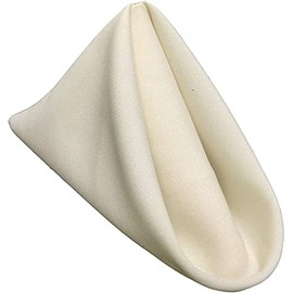 New Creations Fabric & Foam Inc, 18" by 18" Polyester Poplin Table Napkins, Pack of 6. (Ivory)