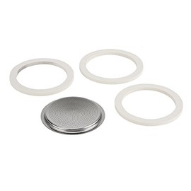 Bialetti Gasket for Espresso Maker 6 Cups 3 x Gaskets + Strainer