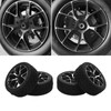 4Pcs Rubber Tires Aluminum Alloy Exquisite Simple Installation Tyres for