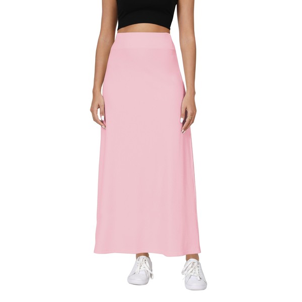 Urban CoCo Elastic Waist A-Line Long Maxi Skirt Below Knee