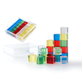 RiZKiZ Acrylic Building Blocks, Cube Shaped, Fun to Play and Learn Educational Toy, Colorful, Transparent, Color Play, Chamfered, Safe and Safe, For Ages 3 and Up