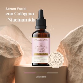 Suero Facial 10% Niacinamida y Colageno Hidrolizado 50 ml - Collagenic Serum Facial Skin Care Anti manchas, Despigmentante Facial y Aclarador de piel para Rostro y Cuello
