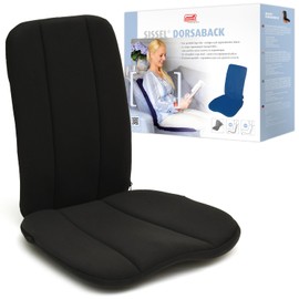 SISSEL DorsaBack, Black | Ergonomic Back Support & Seat Aid | Adjustable Seat Angle | Lightweight & Portable | 3-Year Warranty | Ideal for Office & Home | Promotes Healthy Sitting