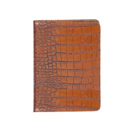 Scully Croco Embossed Leather Desk Journal - Blank Page Notebook (Croco Brown)