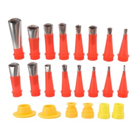Caulking Finisher Kit, 16 Piece Stainless Steel Caulking Nozzle Applicators with 6PCS Connection Bases Replacement Garden Tools