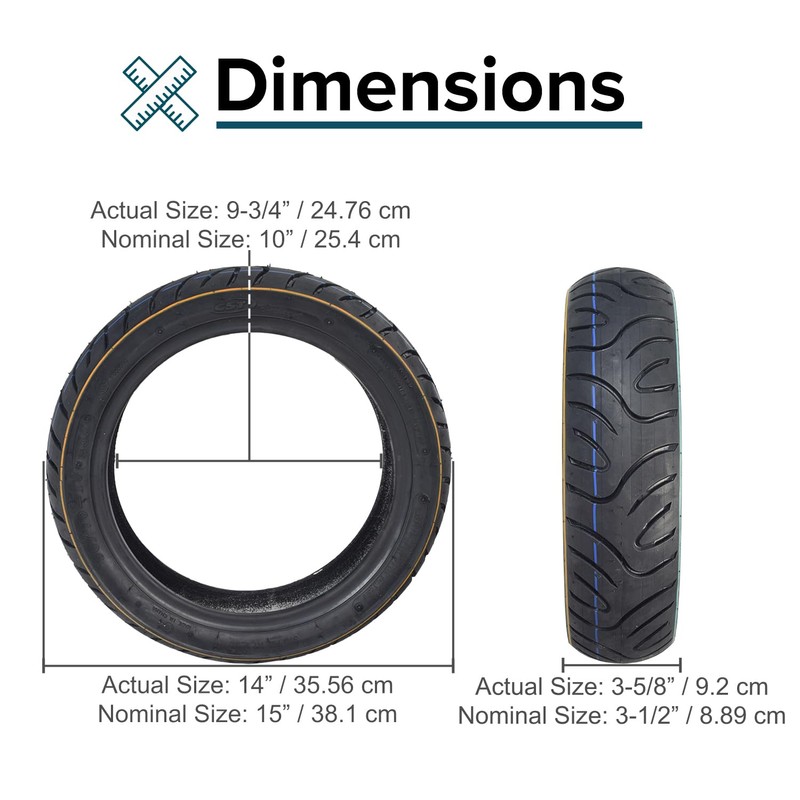 AlveyTech 90/70-10 Tubeless Tire for eWheels EW-36 & EW-36 Elite