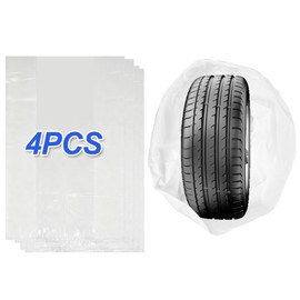 BHLOR Extra-Large Tire Storage Bags, 48x48 Plastic Tire Bags, 4PCS Waterproof Dustproof Used for Storing and Protecting Winter and Summer Tires Between Seasons,Universal Fit for Most Vehicles