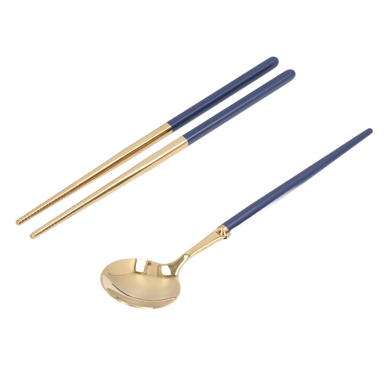 Stainless Steel Flatware Set Reusable Utensils Set Student Cutlery Storage