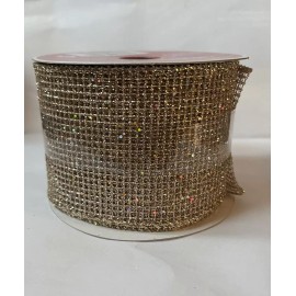 Celebrate It 2 1/2” x 20 Ft Wired Edge Gold Ribbon For Christmas, Wedding With Glitter