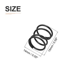 DTGN 1.2x14x15mm(DxODxL) Compression Spring - 10Pack - Good for Machinery - Spring Steel Extension Spring - Black