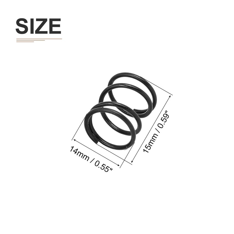 DTGN 1.2x14x15mm(DxODxL) Compression Spring - 10Pack - Good for Machinery