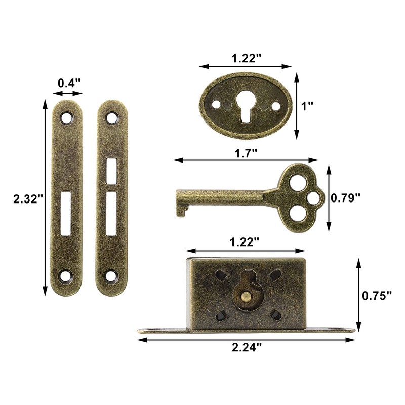 Jiozermi 2 Pack Mini Locks with Skeleton Key, Full Mortise