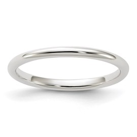 925 Sterling Silver Solid Polished Half Round Engravable 2mm Half Round Band Ring Size K 1/2 Jewelry for Women