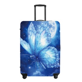 Mystical Moonlight Butterfly Suitcase Cover, Luggage Protector Elastic Fit 18-32 Inch Bags, Unique Gifts for Fantasy Fans