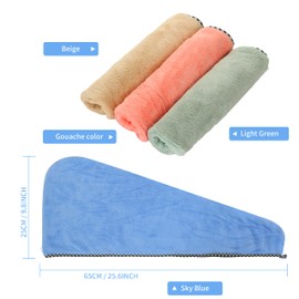 Mitavo Set of 4 Microfibre Hair Turban Towels, Hand Towel for Hair, Head Towel with Microfibre Button