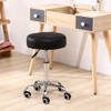KKTONER Round Rolling Stool Chair PU Leather Height Adjustable Shop