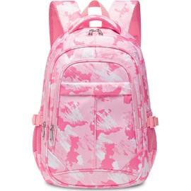 BLUEFAIRY Kids Backpacks for Girls Elementary Primary Middle School Bookbag 17 Inch for Girls Backpacks Ages 6-8 School Bag Mochilas Escolares Para Niñas Graffiti Pink