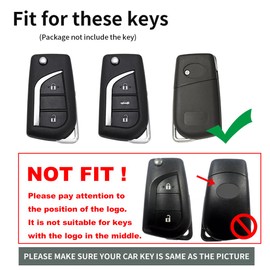 ontto car key fob cover fit for Toyota Camry RAV4 Fortuner Hilux Auris Corolla Avensis Verso Yaris Aygo Scion key holder TPU Carbon Fiber pattern Smart Shell case keyring keychain Accessories Red 1
