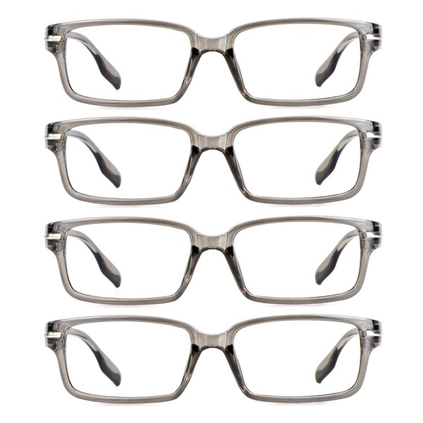VisionGlobal 4 Pairs Reading Glasses, Blue Light Blocking Glasses, Computer