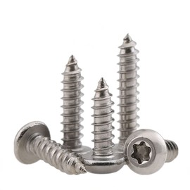 Qrity 50 Pieces M4 x 6 mm Self-Tapping Screw, Torx Flat Head Screws, Stainless Steel Round Head Self Drilling Screws