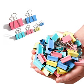 DERRON Double Clips, Document Organizer, Office Supplies, Stationery, Quality Paper Clips, Dimensions Width: 1.0 inches (25 mm) (20 Pieces Assorted Colors)