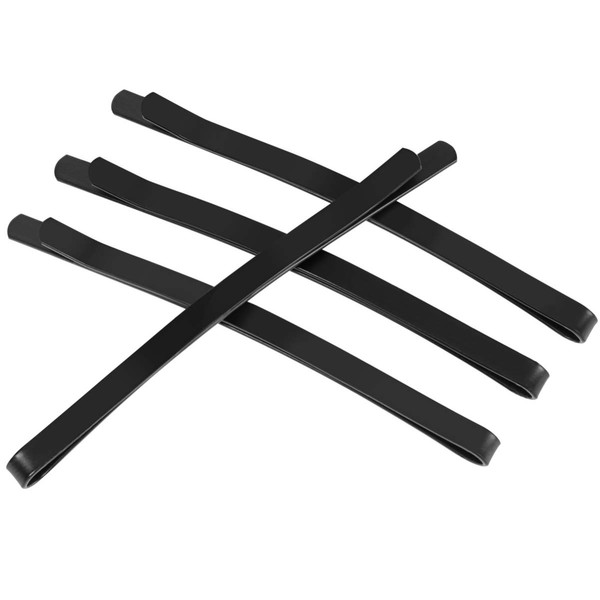 Lurrose 100pcs Wide Hair Pins Black Metal Bobby Hair Pins Classic Minimalist Hair Styling Clips for Women