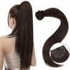 Easyouth Braid Extension Ponytail Hair Extension Real Hair Colour Darkest