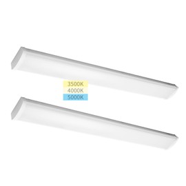 mw Smarton 4FT LED Wraparound Light Fixture, 3 CCT Selectable,Lumen Adjustable, 120-277V, 0-10V Dimmable LED Wraparound Flush Mount Light for Garage Workshops Kitchen (2, 4FT)