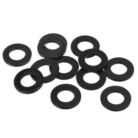 PATIKIL M14 Nylon Flat Washer, 12 Pack 14mm ID 27mm OD 2.5mm Thick Sealing Spacer Gasket Ring for Faucet Pipe Water Hose Fastener Bolt, Black